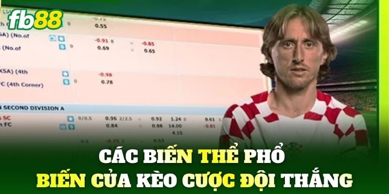 Kèo Cược Đội Thắng - Kinh Nghiệm Đặt Cược Cho Tân Thủ FB88 2 Các biến thể phổ biến của Kèo Cược Đội Thắng